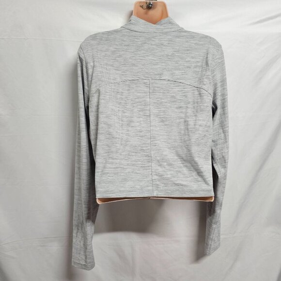 Lululemon All Aligned Mock Neck Long Sleeve Shirt Women Size 14 Gray Pinstriped - Picture 6 of 11